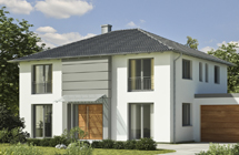 Einfamilienhaus weiß grau